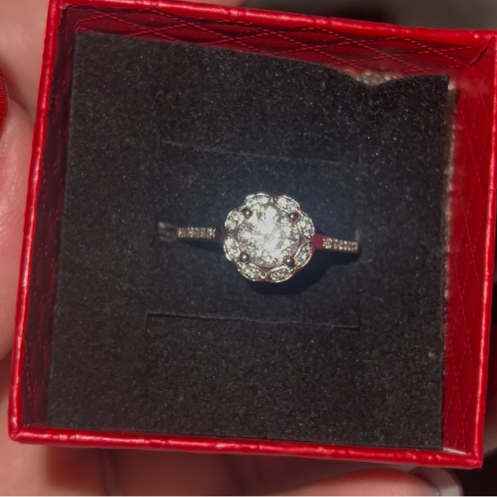 Adjustable Sterling Silver Moissanite Diamond Ring - Picture 5 of 6